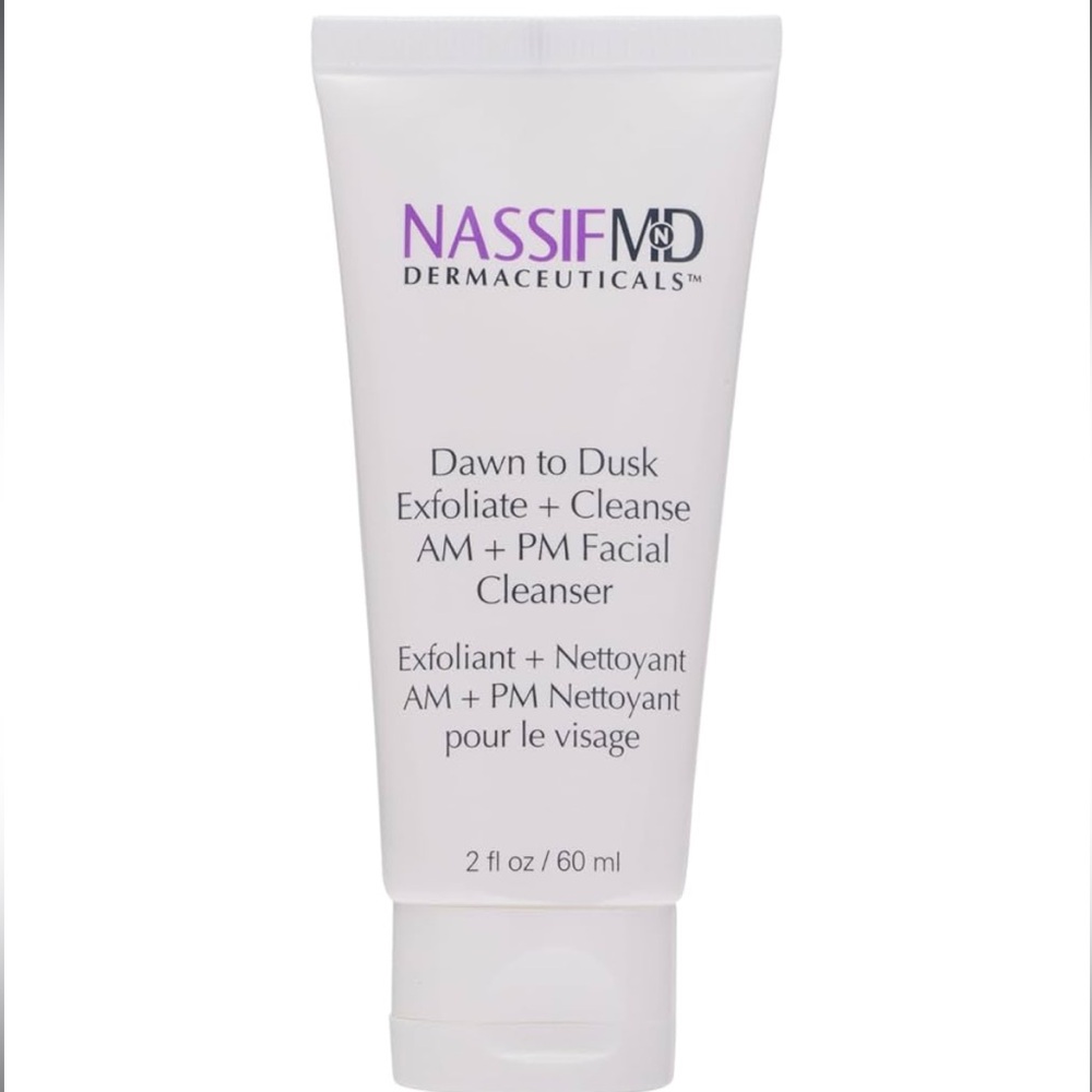 NEW Nassif MD Dawn to Dusk Exfoliate + Cleanse AM + PM Facial Cleanser 2 fl. oz.